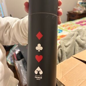 Premier Cruises Black Travel Tumbler with Card Suit Icons